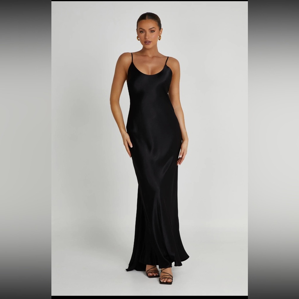 Low Back Maxi Dress with Detachable Bow - Small